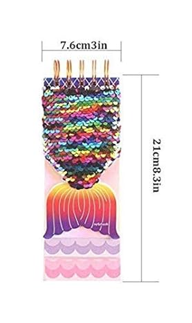 Mermaid Tail Colour Changing Magic Sequnece Diary, Rainbow Colour Reversible Sequinned Diary A 5 Sequin Notebook for Girls