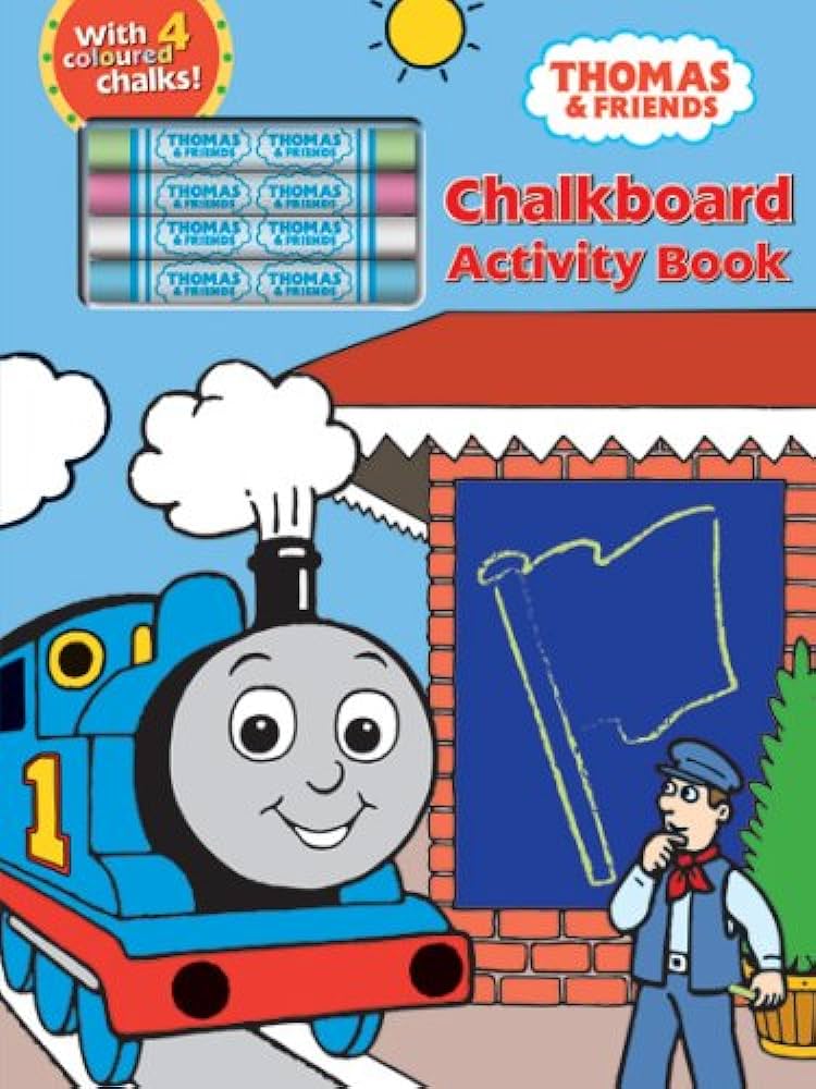 Thomas & friends Chalkboard activity book -with 4 coloured chalks!