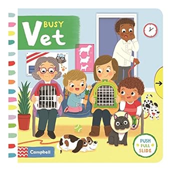 Busy Vet  Push Pull Slide Book