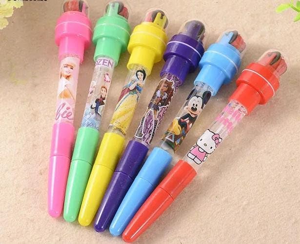 5 IN 1 Multifunctional PEN (Roller stamp, Bubble, Pen, Light, Stamp) -Set of 4 pens