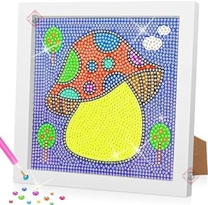 Cartoon diamond painting for kids - Mushroom