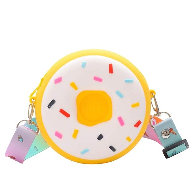 Lovely Donut Shape Cross Body Bag Zipper Adjustable Shoulder Pouch Coin Purse Girl Cross Body Bag