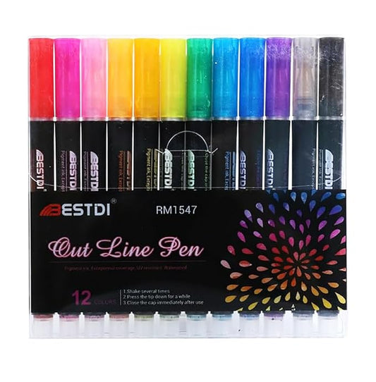 Out Line Pen- 12 Colors