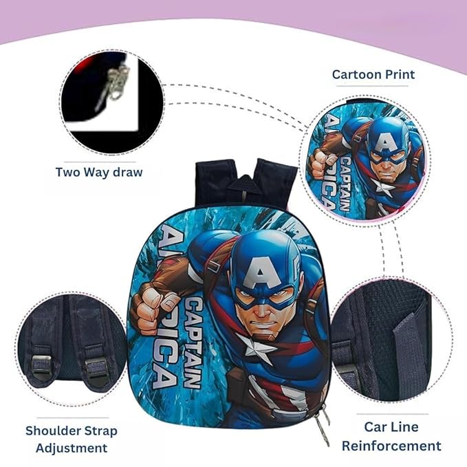 Picnic Bag -Captain America Cartoon Backpack