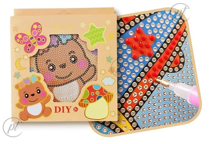 Cartoon diamond painting for kids - teddy bear