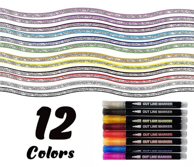 Out Line Pen- 12 Colors
