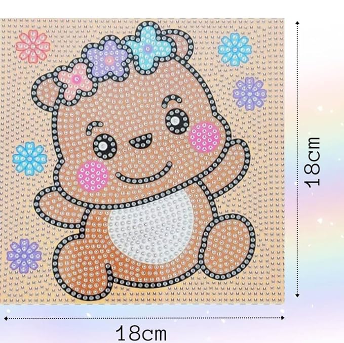 Cartoon diamond painting for kids - teddy bear