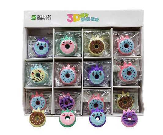 3D Erasers- Donuts- SET OF3 Erasers
