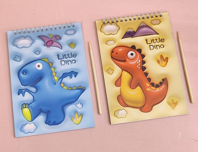 Scratch Book for Kids - Dinosaur Magic Book Pad- Little Dino- Pack of 2