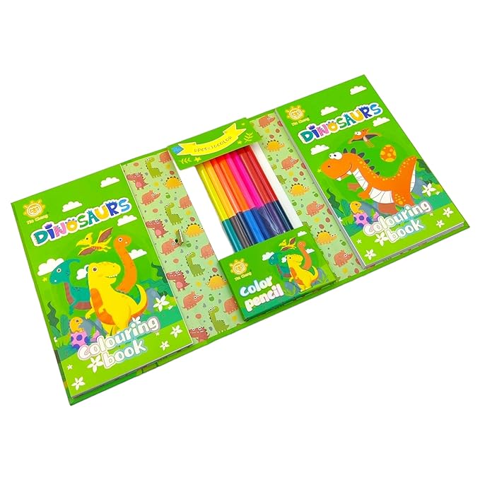 Dinosaur colouring book set