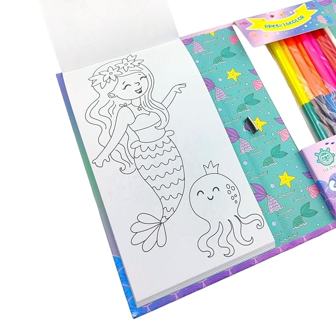 Mermaid squad Colouring book set