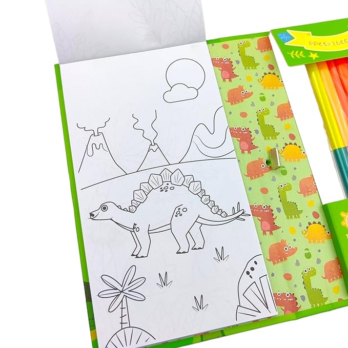 Dinosaur colouring book set