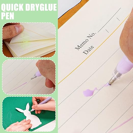 Quick Dry Glue Pen, Glue Stick for Scrapbooking Office Home School Art and Craft, Crackles Mess Free Liquid -1 Pen