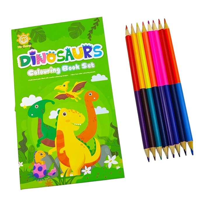 Dinosaur colouring book set