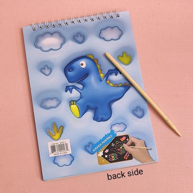 Scratch Book for Kids - Dinosaur Magic Book Pad- Little Dino- Pack of 2