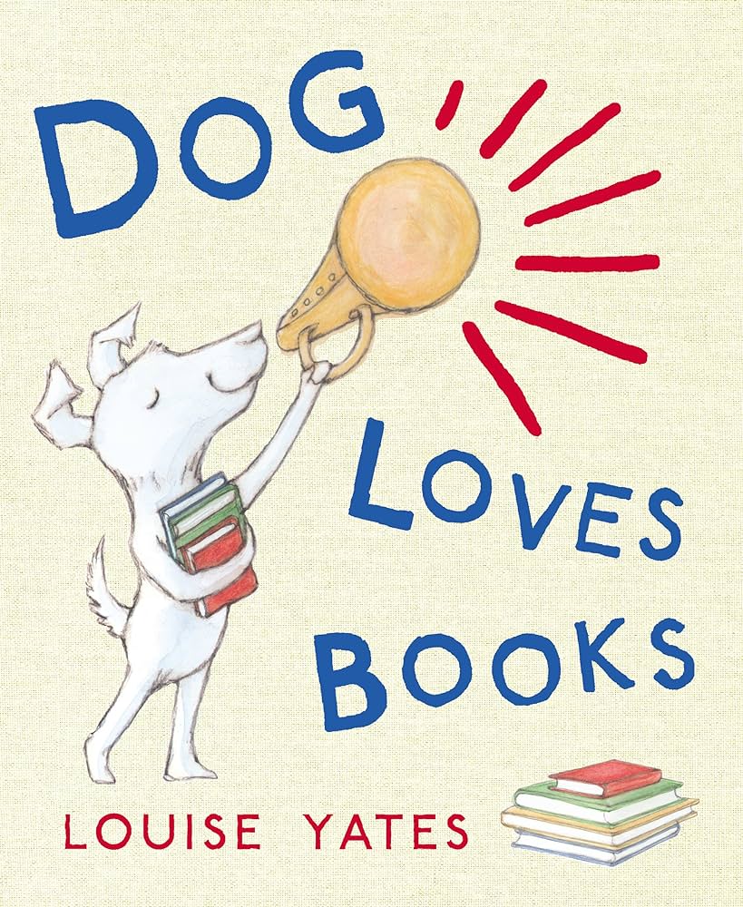 Dog loves books