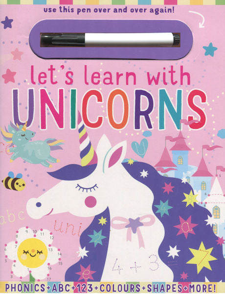 Let's learn with unicorns- Wipe and clean book