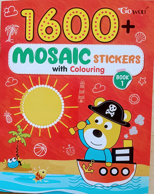 1600 Mosaic Stickers with Colouring Book 1