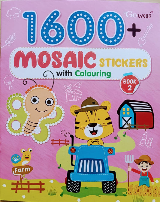1600 Mosaic Stickers with Colouring Book 2