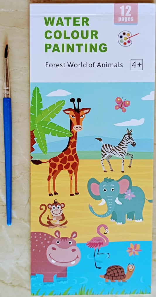 Water colour painting - forest world of animals