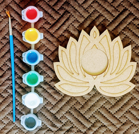 MDF Tea Light Candle Holder for Painting, Craft, Resin Art, DIY & Gifts - set of 1- Lotus