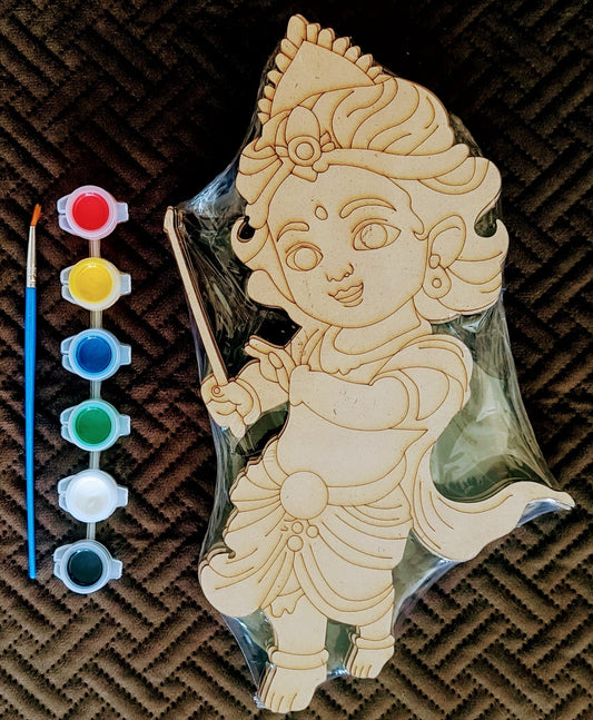 Krishna Pre Marked Wooden MDF Shapes Cutout for Crafts Work Home, Room Decor- 11*4 inches
