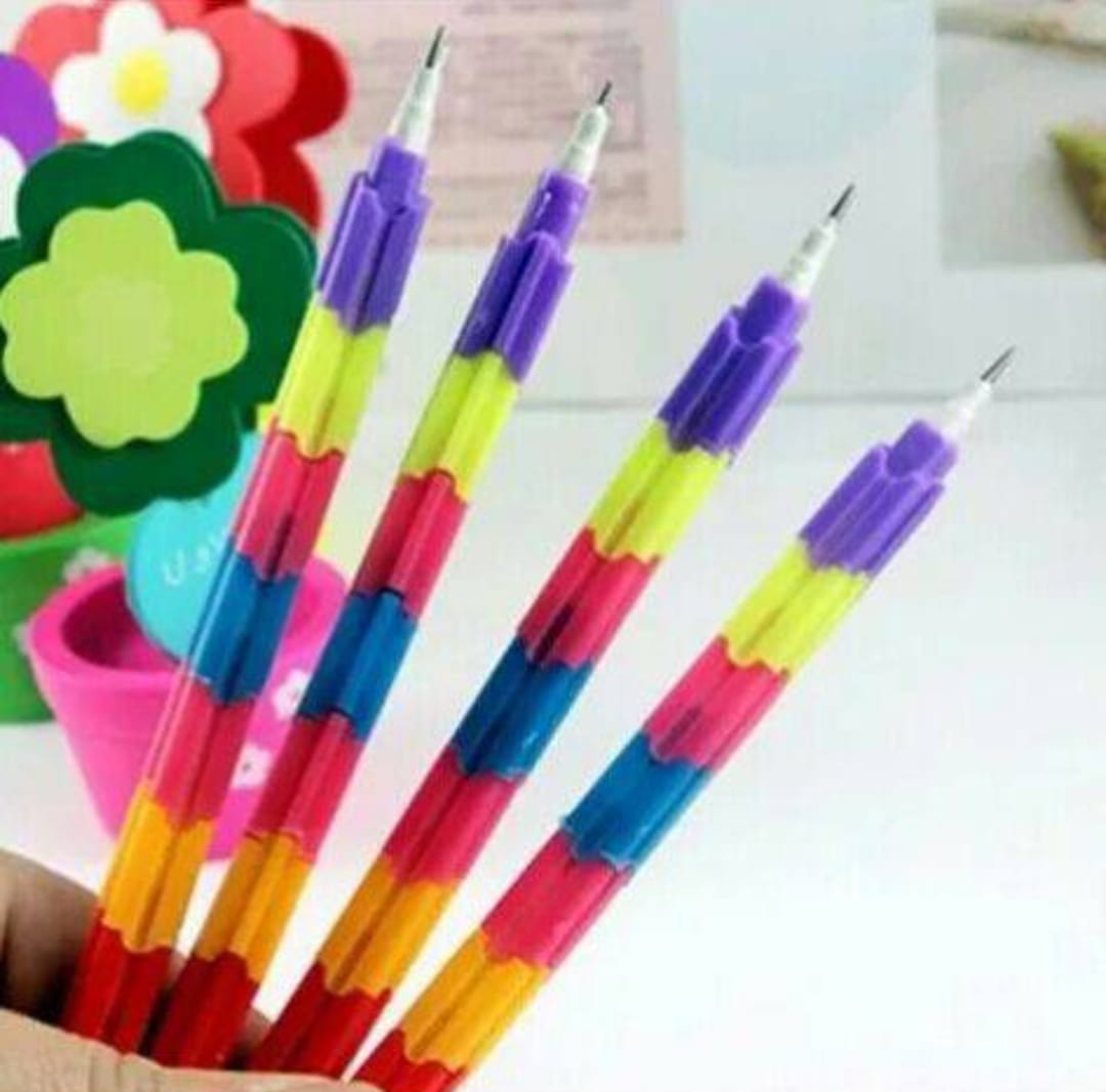 Rainbow Multicolor Non-Sharping Pencil - Pack of 4 pencils