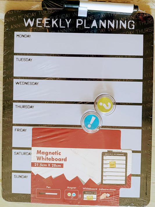Magnetic Weekly Planner [21.5 *28  cm] for Fridge with Markers