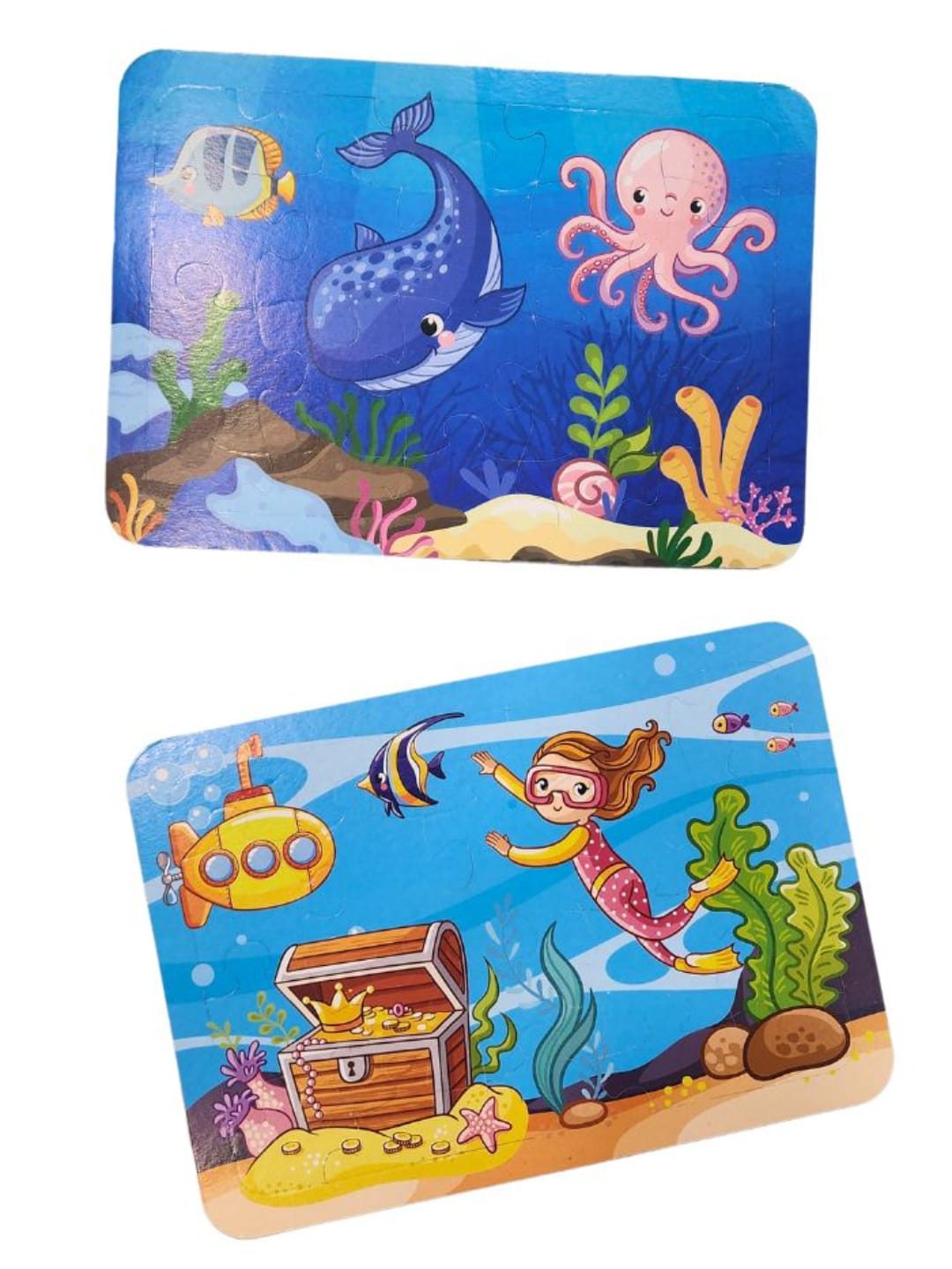 2 in 1 Puzzle + Water Painting with 4 puzzles- Underwater Theme