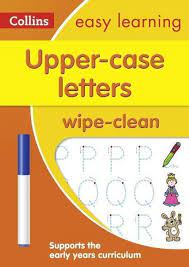 Upper-case letter with wipe clean