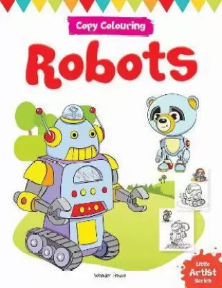 Robots -copy coloring book