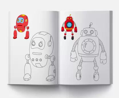 Robots -copy coloring book