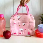 Insulated Lunch Bags,Portable Waterproof Cartoon Cute Thermal Cooler Tote Bag-Pink